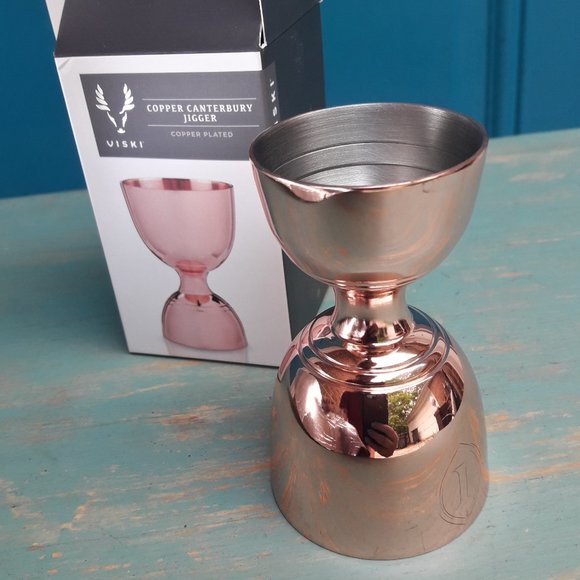 Jigger Double Shot Glass Copper Canterbury NEW Viski Bar Ware New with Tag n Box - Picture 8 of 13